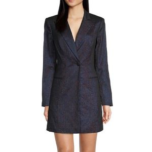 Aidan by Aidan Mattox Metallic Tuxedo Minidress